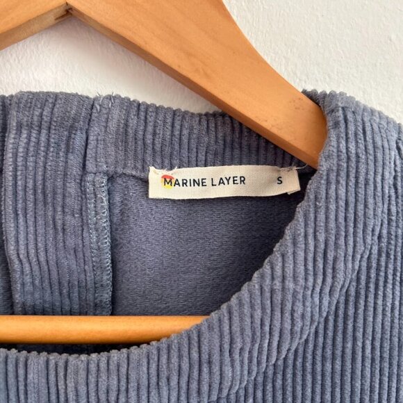 Marine Layer Florence Blue Corduroy Shift Dress Heavyweight Pockets Rear Zip- Sm - Picture 3 of 8